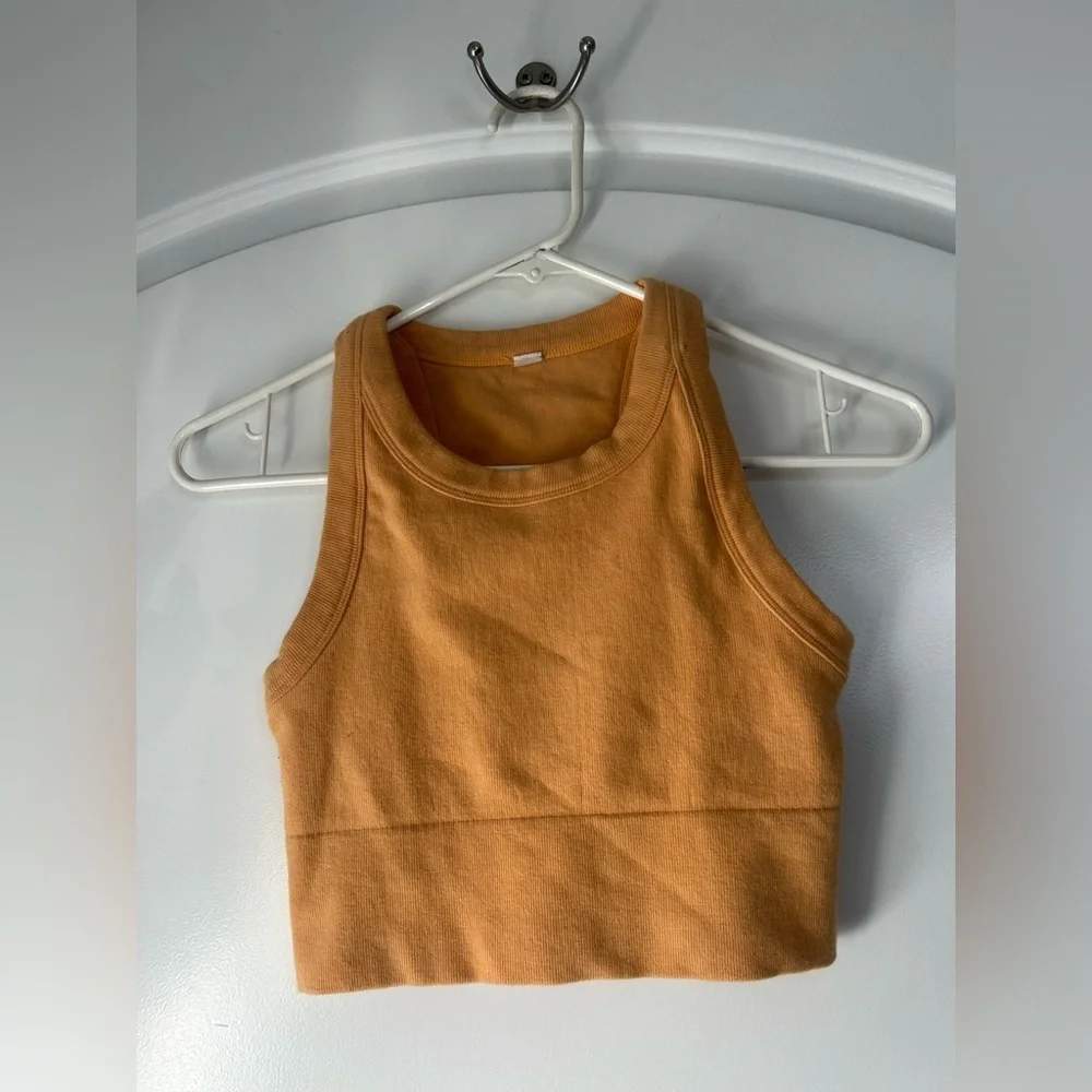 Alo Yoga Seamless Delight High Neck Longline Golden Bra Top Size XS yoga Pilates